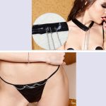 Hot Topless PU Chain Link Decorated Lingeie - Image 5