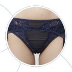 Pure Color Bowknot Mesh & Lace Underwear Suit With Garter Belt - Image 3