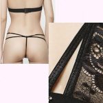 Stylish Solid color See-through Halter Lace Bra & Panty - Image 7