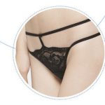 Stylish Solid color See-through Halter Lace Bra & Panty - Image 2