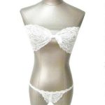 Pure White Back Lace-up Bowknot Shape Bra And Panty - Image 3
