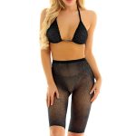 Hot Rhinestone Haltered Mesh Bra And Fifth Pants - Image 4