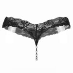 Ladies Simple Pearl Lace T-back