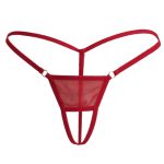 Thin Strip Crotchless Spliced With Mesh Panty T-back - Image 5