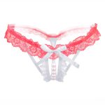 Sexy Crotchless Pearl Massage Lace Panty T-back