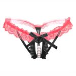 Sexy Crotchless Pearl Massage Lace Panty T-back - Image 5