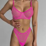 Sexy Dotted Ultrathin Bra And Panty Suit For Women
