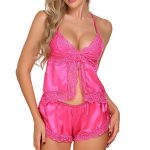 Alluring Strappy Low-cut Nightwear Set With Shorts - Image 6