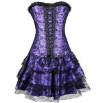 Long Overbust Floral Lace Bandage Ladylike Dress Corset - Image 6
