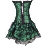 Long Overbust Floral Lace Bandage Ladylike Dress Corset - Image 8