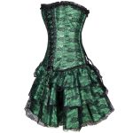 Long Overbust Floral Lace Bandage Ladylike Dress Corset - Image 9