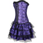 Long Overbust Floral Lace Bandage Ladylike Dress Corset - Image 10