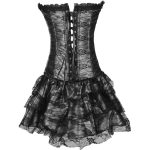 Long Overbust Floral Lace Bandage Ladylike Dress Corset - Image 12