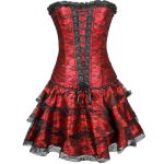 Long Overbust Floral Lace Bandage Ladylike Dress Corset - Image 2