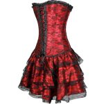 Long Overbust Floral Lace Bandage Ladylike Dress Corset - Image 4