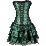 Long Overbust Floral Lace Bandage Ladylike Dress Corset - Image 5