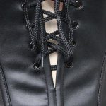 Black Lace Strappy Faux Leather Splicing Back Zipper Bustiers - Image 3