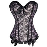 Charming Bowknot Decorated Floral Lace Body Shaper - Image 6