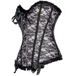 Charming Bowknot Decorated Floral Lace Body Shaper - Image 7
