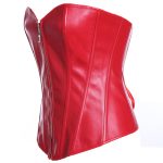 Classic Front Zipper Leather Tights Bustiers With Thong - Image 2