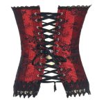 Retro Halter Floral Lace Bustiers Corset With G-string - Image 3