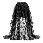 New Arrived Sexy Organza Flock Printing Semi Skirt - Image 3