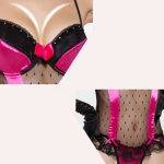 Alluring Satin Mesh Splicing Lace Trim Sexy Bodysuit - Image 4