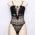 High Quality Strappy Deep V-neck Bandaged One-piece Suit - Image 2