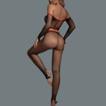 Alluring Off Shoulder Hollowed-out Mesh Jumpsuits Nightwear - Image 5