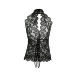 Passion Free Hollowed-out Lace One-piece Suit - Image 5