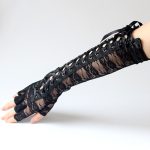 Sexy Lace Bandaged Dancing Half-finger Gloves - Image 3