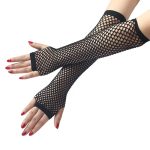 Elastic Fishnet Half Finger Gloves - Image 6