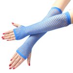 Elastic Fishnet Half Finger Gloves - Image 3