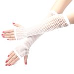 Elastic Fishnet Half Finger Gloves - Image 4
