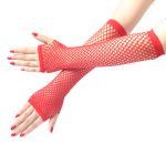 Elastic Fishnet Half Finger Gloves - Image 5