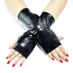 Short Patent Leather Dancing Fingerless Gloves - Image 6
