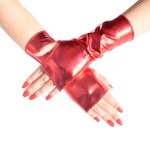 Short Patent Leather Dancing Fingerless Gloves - Image 10