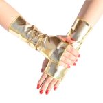 Short Patent Leather Dancing Fingerless Gloves - Image 4