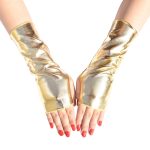 Short Patent Leather Dancing Fingerless Gloves - Image 5