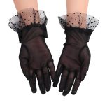 Black Lace Wedding Dancing Bowknot Gloves - Image 2