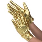 Short-length Faux Leather Dancing Show Gloves - Image 2