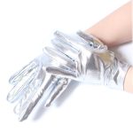 Short-length Faux Leather Dancing Show Gloves - Image 3