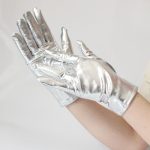 Short-length Faux Leather Dancing Show Gloves - Image 4
