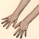 Ladies Gentle Dancing Party Mesh Long Gloves - Image 2