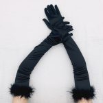 Women's Long Party Cosplay Gloves With Fluff - Image 6
