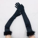 Women's Long Party Cosplay Gloves With Fluff - Image 7