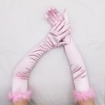 Women's Long Party Cosplay Gloves With Fluff - Image 3
