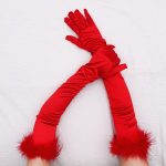 Women's Long Party Cosplay Gloves With Fluff - Image 4