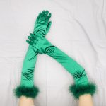 Women's Long Party Cosplay Gloves With Fluff - Image 5