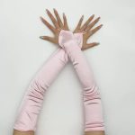 Ladies Satin Fingerless Gloves For Show - Image 3